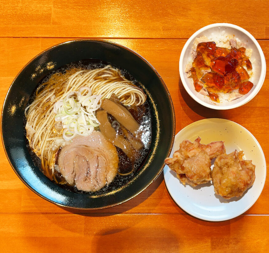  中華そば＆ミニかつお飯＆唐揚げセット